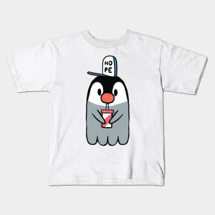 Pengu drinking Kids T-Shirt